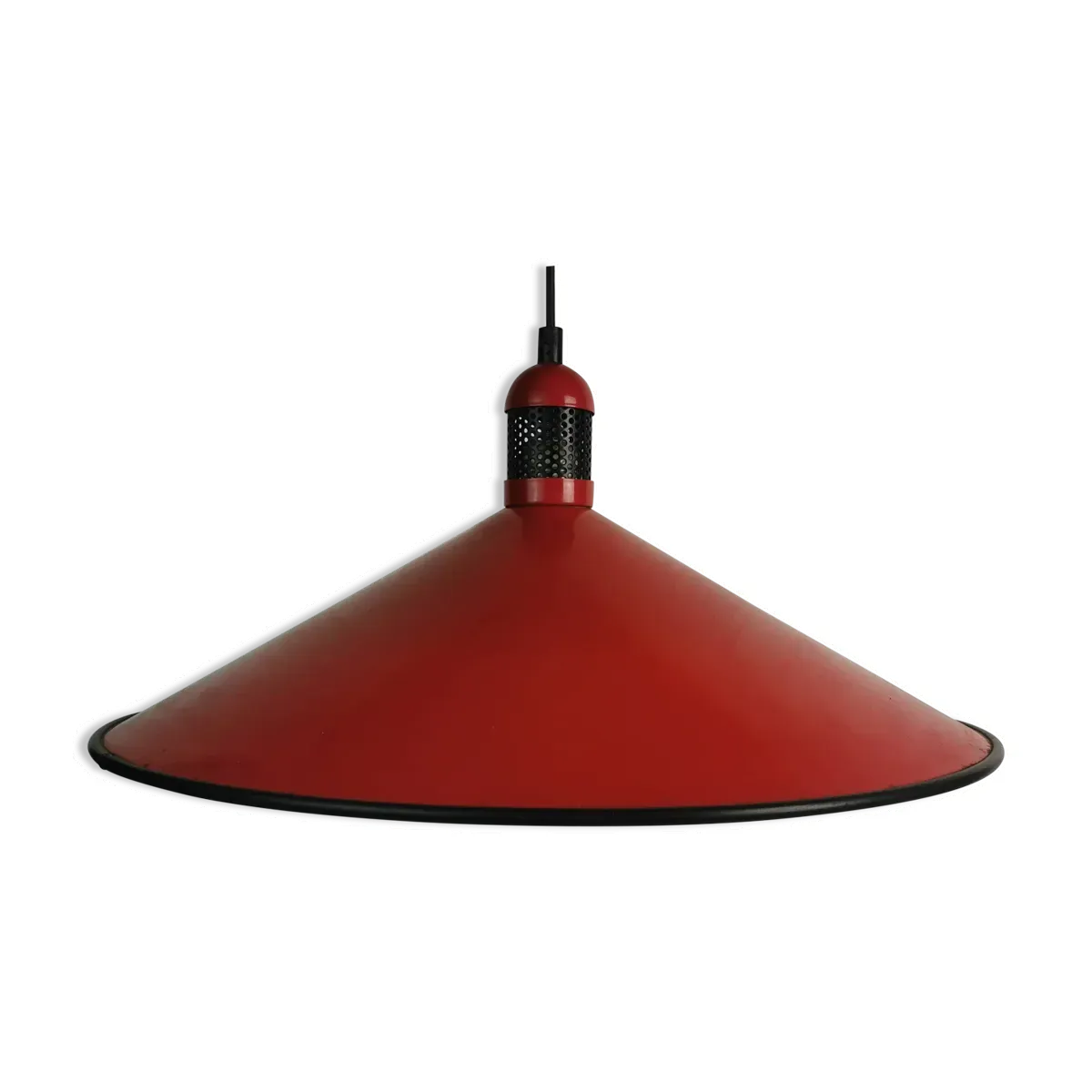 Suspension en métal rouge, années 80