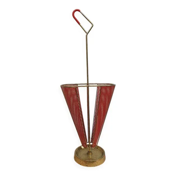 Porte-parapluie en tôle ajourée et scoubidou