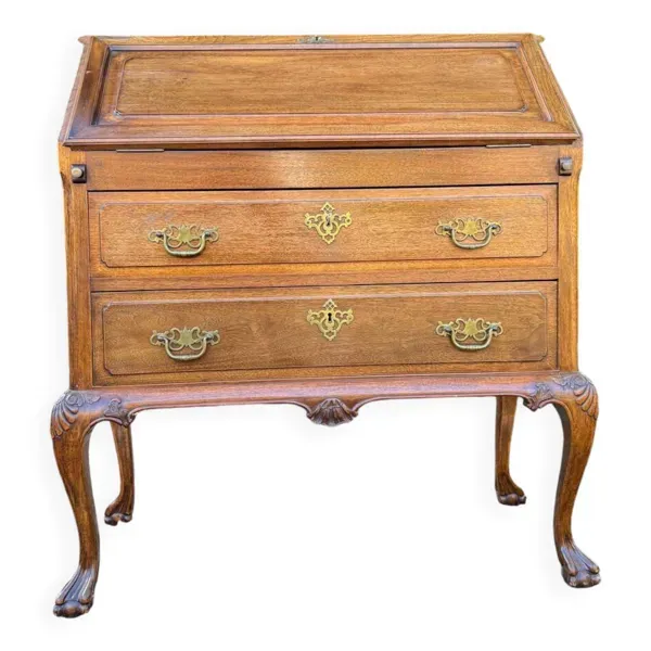 Bureau, Secrétaire De Pente En Acajou De Style Chippendale