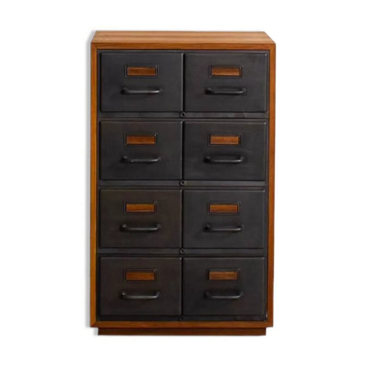 Meuble industriel entièrement restauré avec un caisson en teck