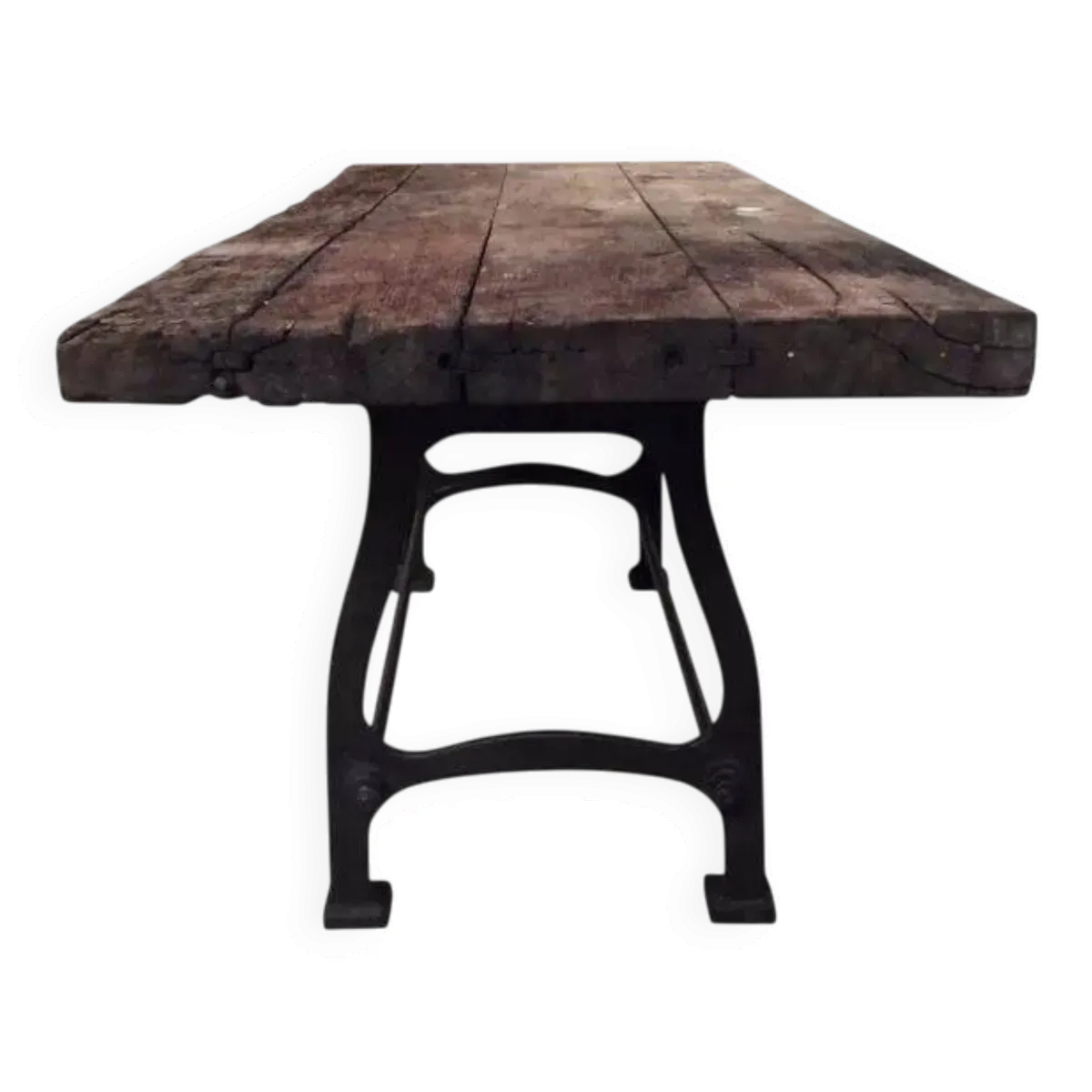 Table à manger industrielle piètement en font
