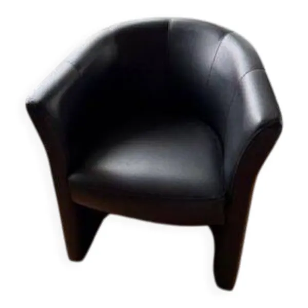 Fauteuil club en simili cuir noir