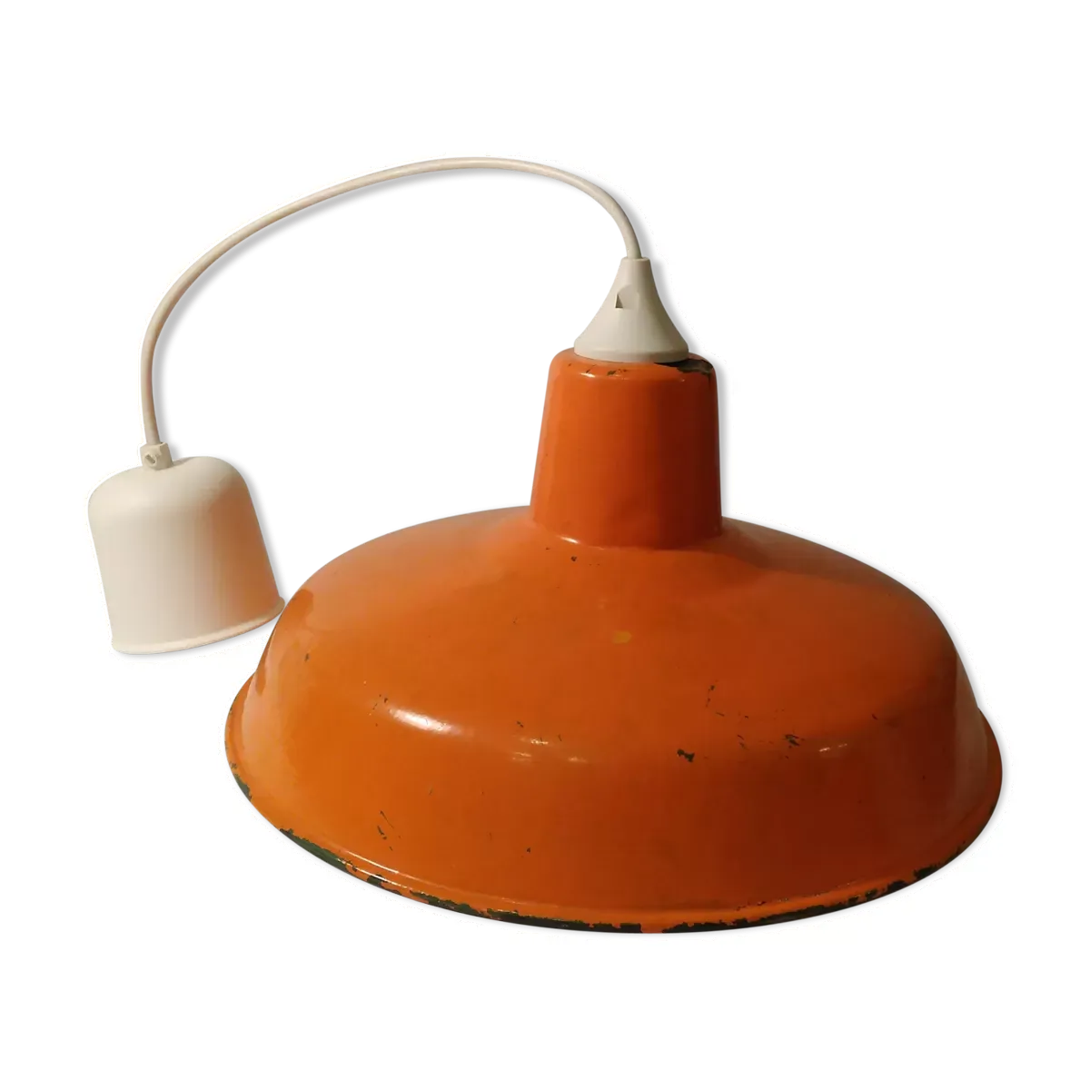 Suspension industrielle 1960 métal émaillé