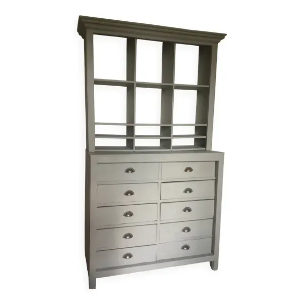 Bibliothèque ancienne avec tiroirs