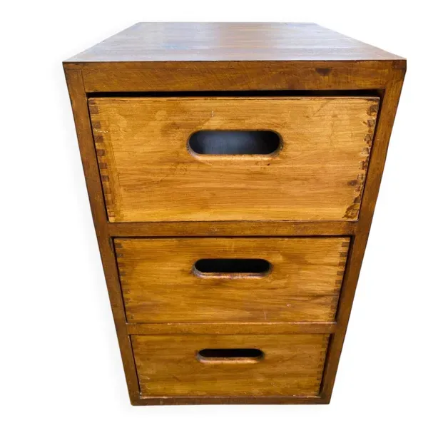 Commode scandinave en bois massif type meuble de métier