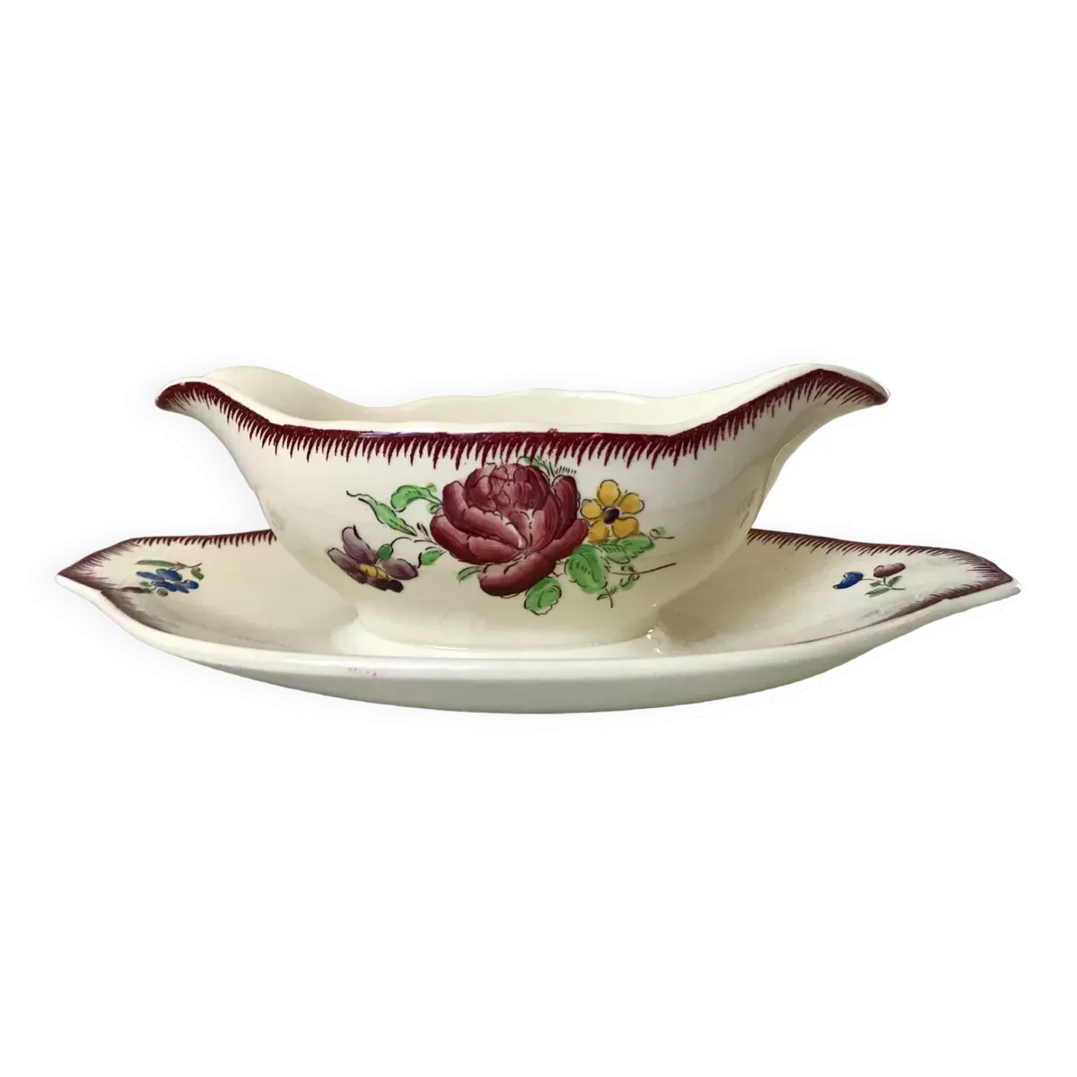 Saucière Villeroy & Boch La Louvière fabrication belge en Terre de Fer début XXème