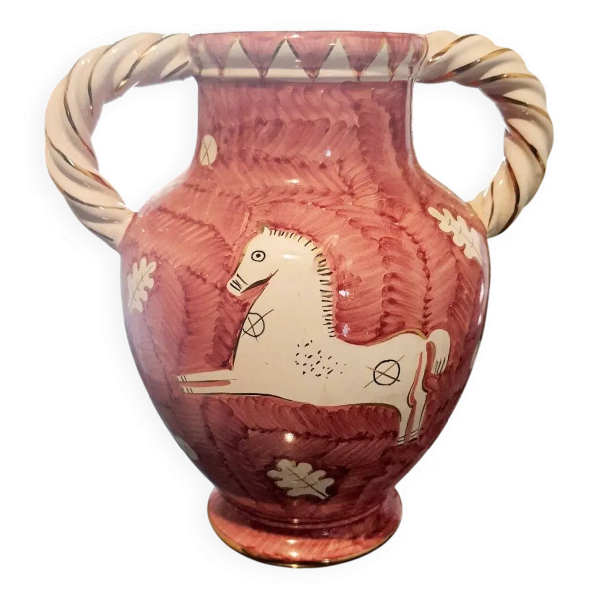 Vase italien artisanale en céramique vintage