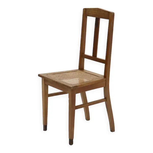 Chaise en chêne et canne de l’école d’Amsterdam Années 1920