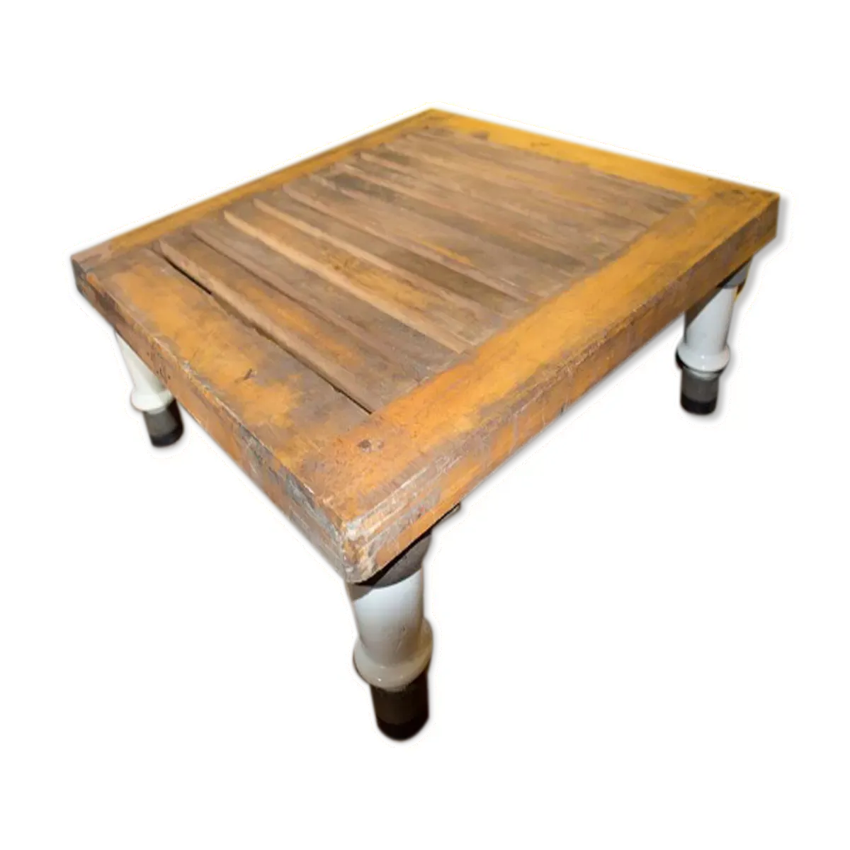 Table industriel avec pieds en porcelaine