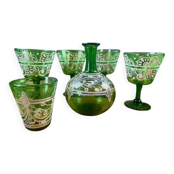 Ensemble de verres signé “École de Peinture Université de Durango