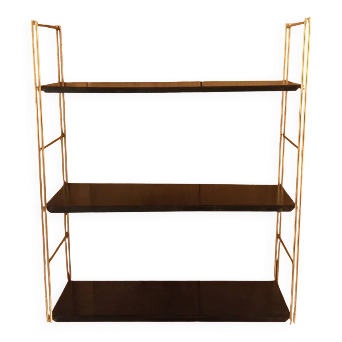 Étagère string en métal noir, années 50-60