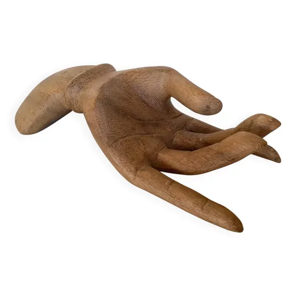 Vide poche baguier main en bois