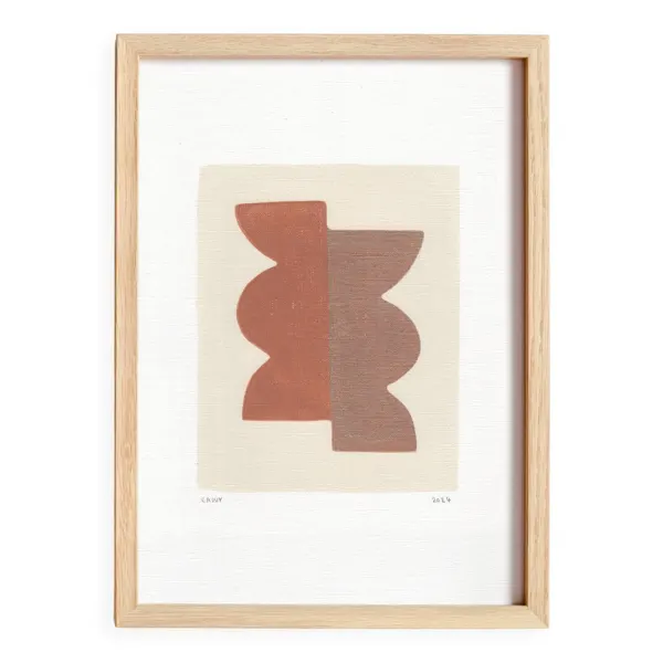 Peinture abstraite sur papier signée Eawy