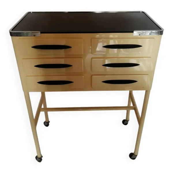 Petit meuble console/desserte de cabinet dentaire/médical des années 1950