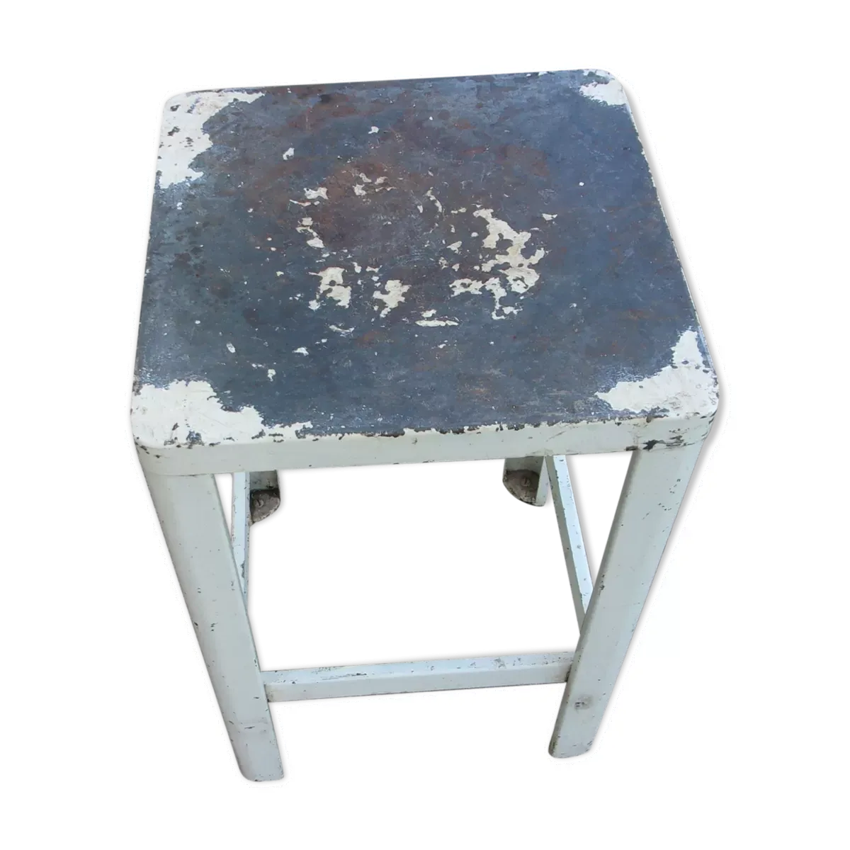 Tabouret d'atelier en fer tole industriel 1950/1960