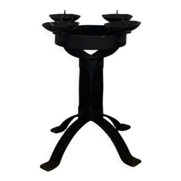 Chandelier brutaliste fer forgé ancien