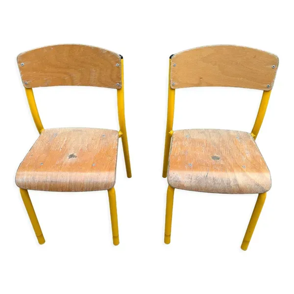 Paire de chaises d'école