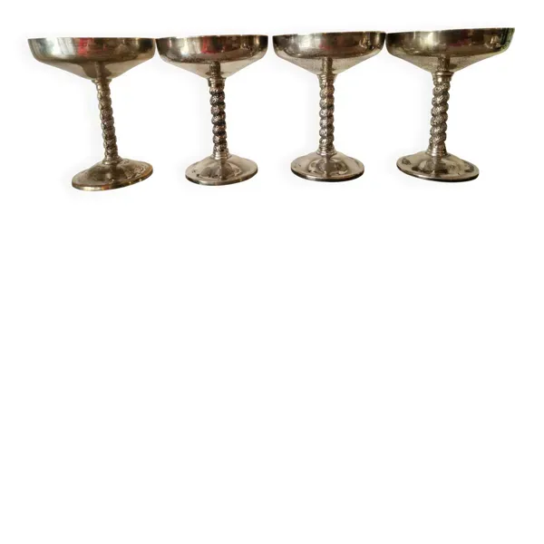 4 coupes à dessert argentées, Espagne années 1960