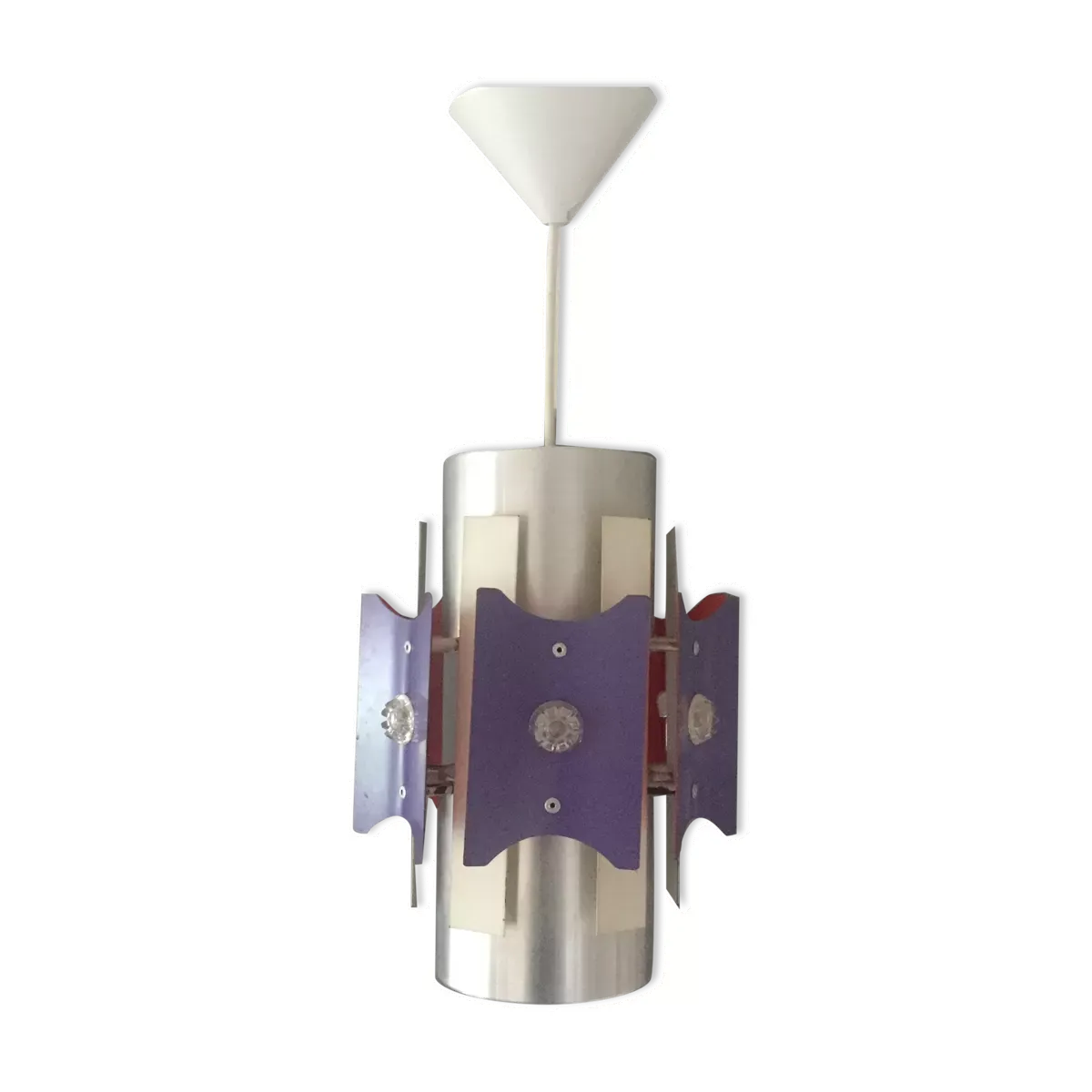 Lampe vintage Lakro Anvia métal design industriel 1960s