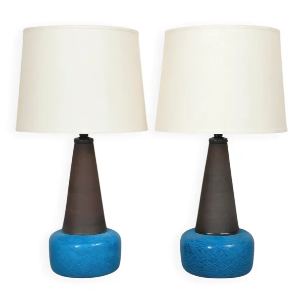 Lampes de table en céramique Nils Kählert, Danemark, années 1960