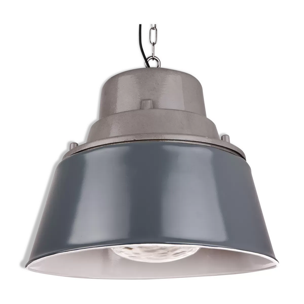 Lampe industrielle vintage avec verre prismatique de Pologne, années 1970, style loft