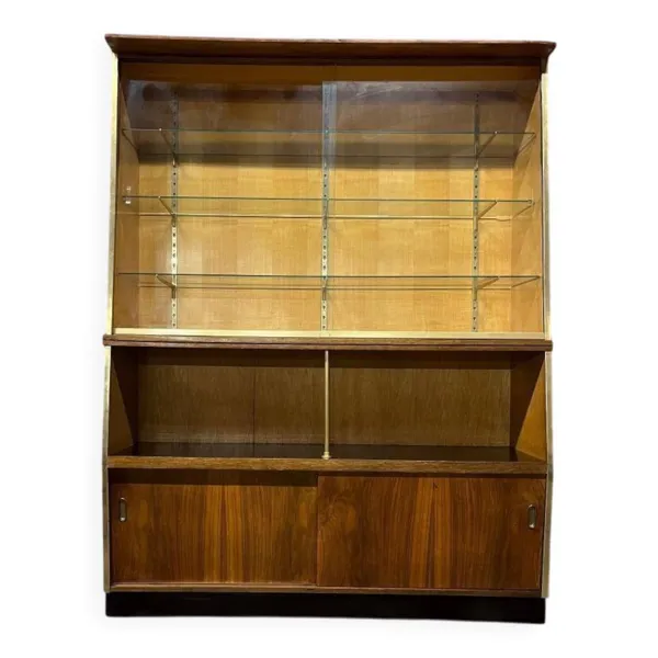 Vitrine vintage en bois XL haute / armoire murale / meuble