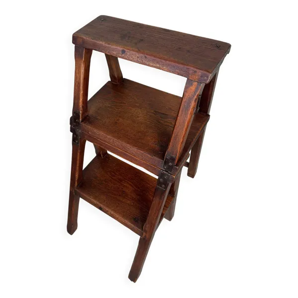 Échelle / chaise de bibliothèque antique