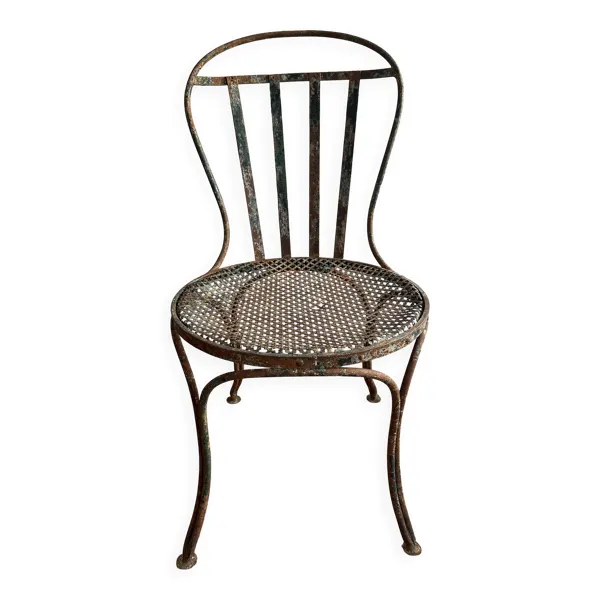 Chaise de jardin en fer peint XIXe