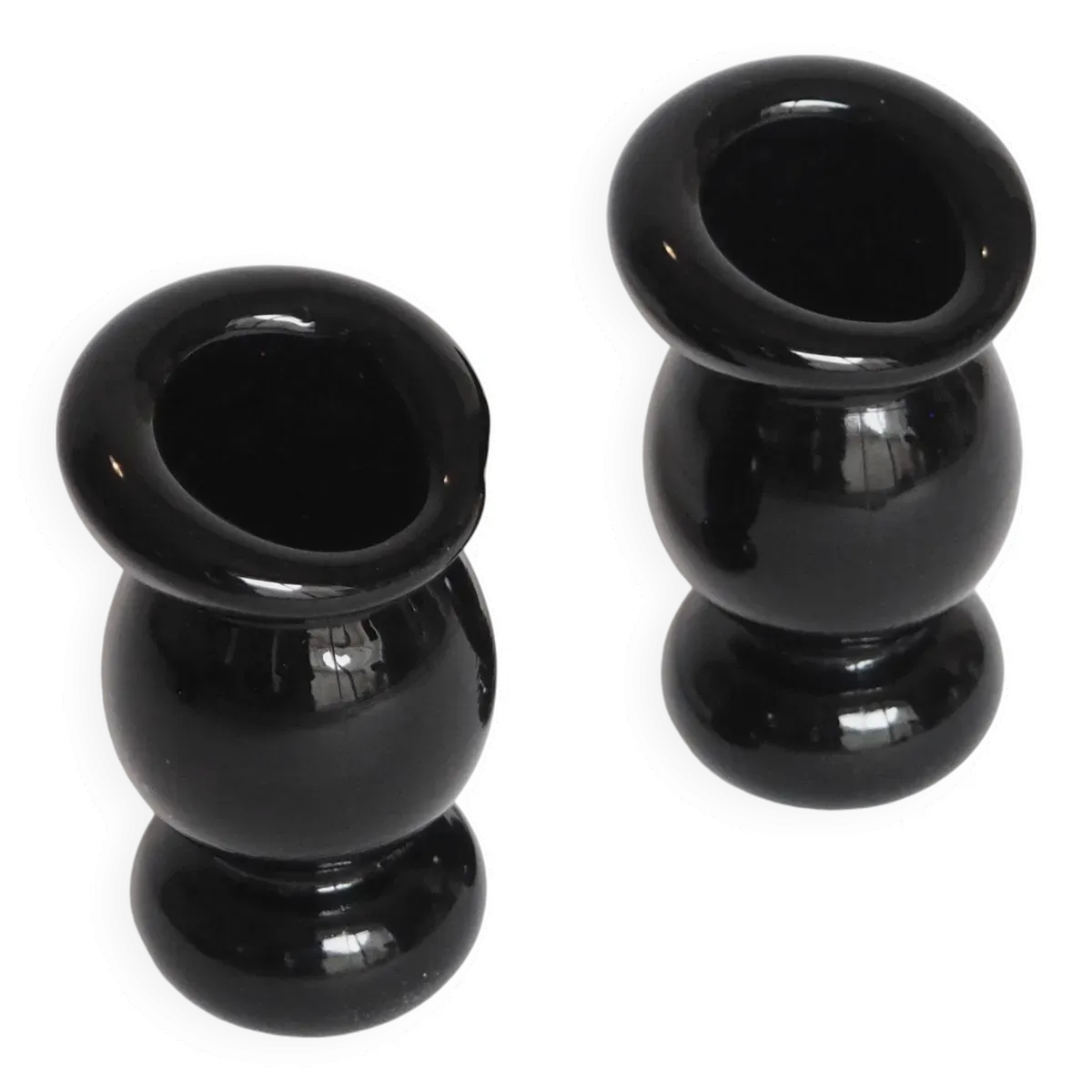 Paire de bougeoir en verre