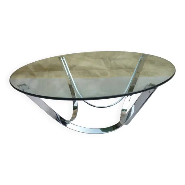 Table basse Knut Hesterberg en verre et acier