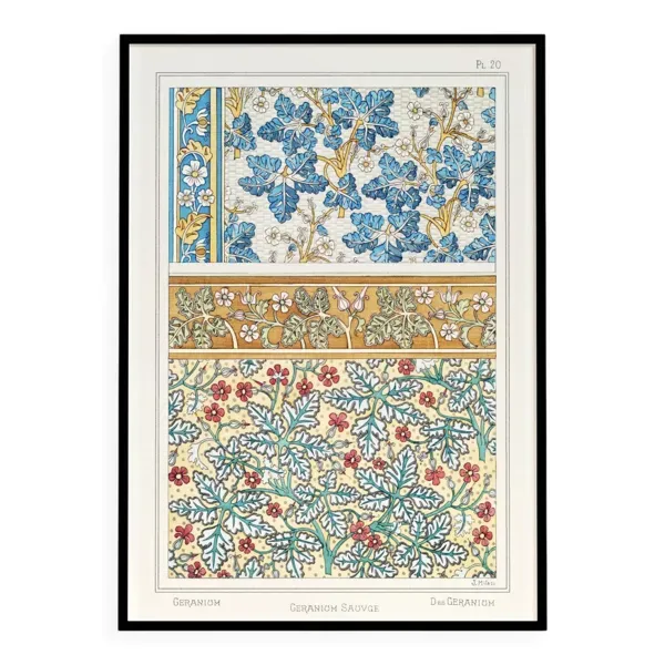 Affiche “Géranium”, d’après une lithographie art nouveau de 1897