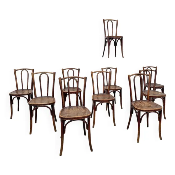 10 chaises bistrot Fischel, 1930