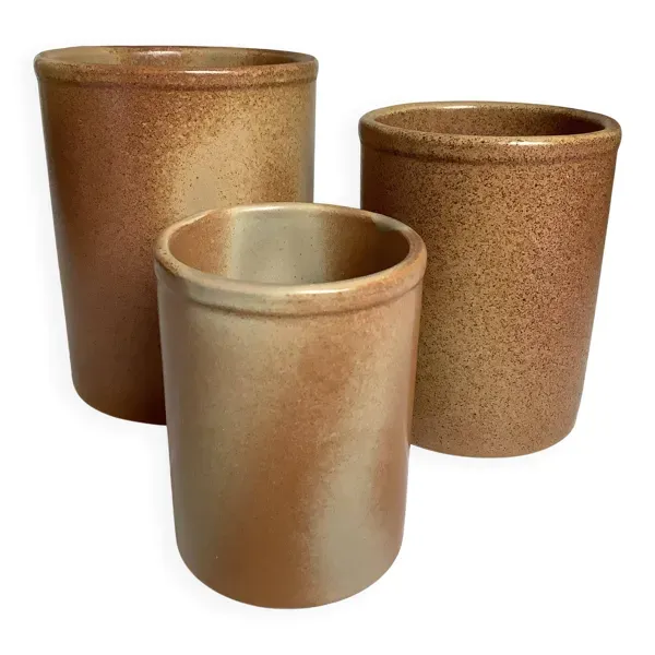 Trio de vases cigognes grès de Rigny