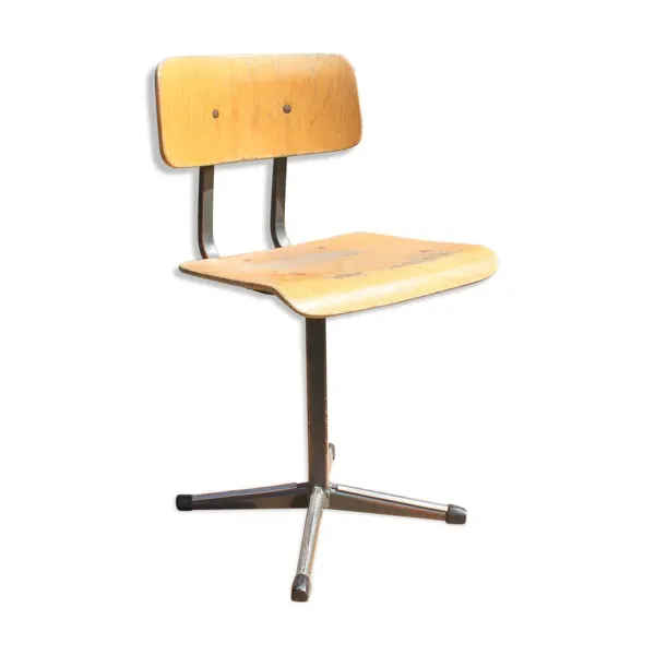 Chaise d'école metal et bois