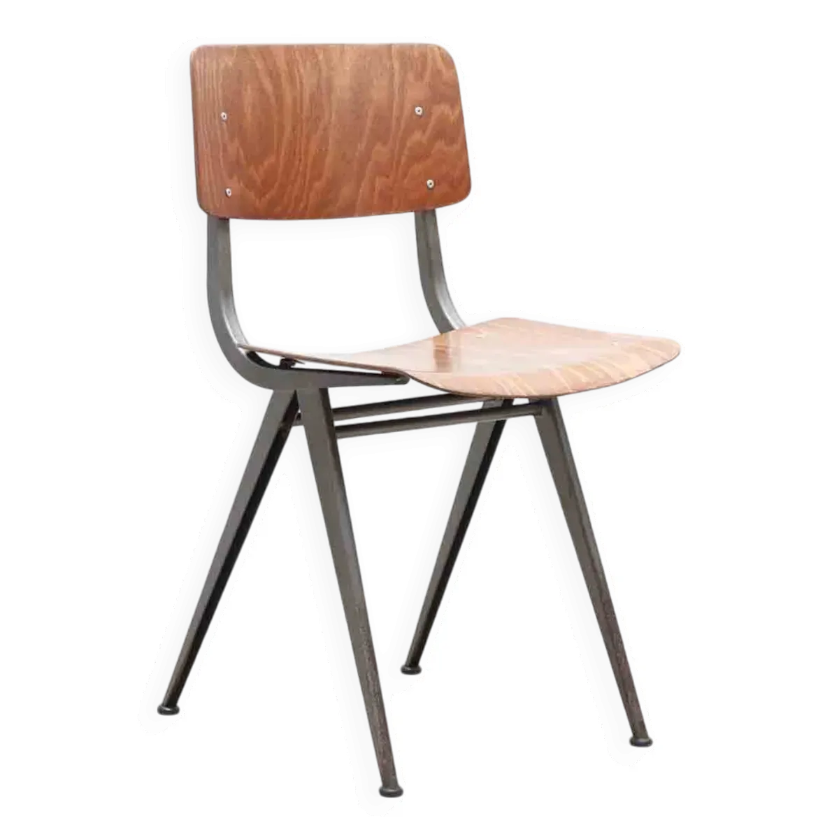 Chaise style Friso Kramer chêne et gris