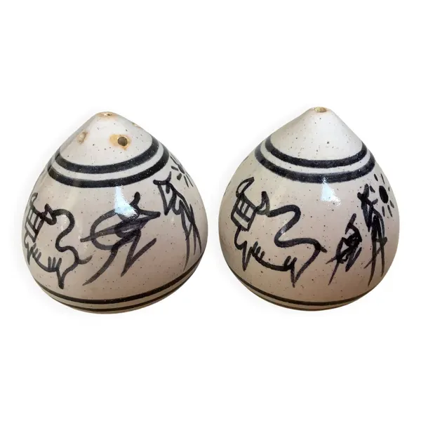 Sel et poivre céramique décorée à la main