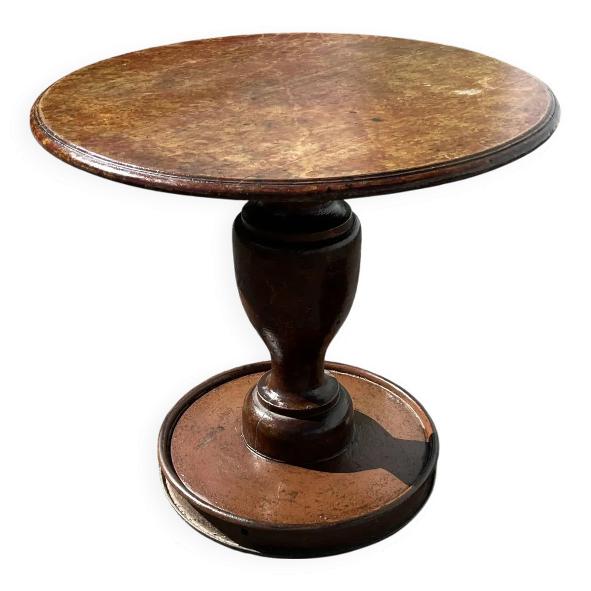 Table, guéridon ancien en bois et fer forgé
