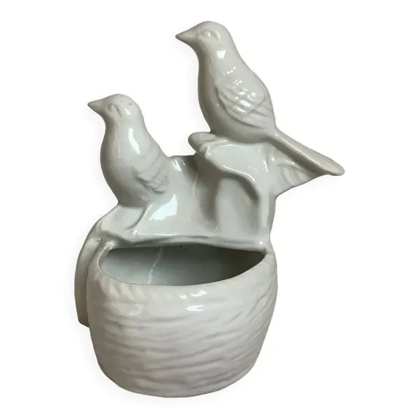 Cache pot jardinière oiseaux zoomorphe
