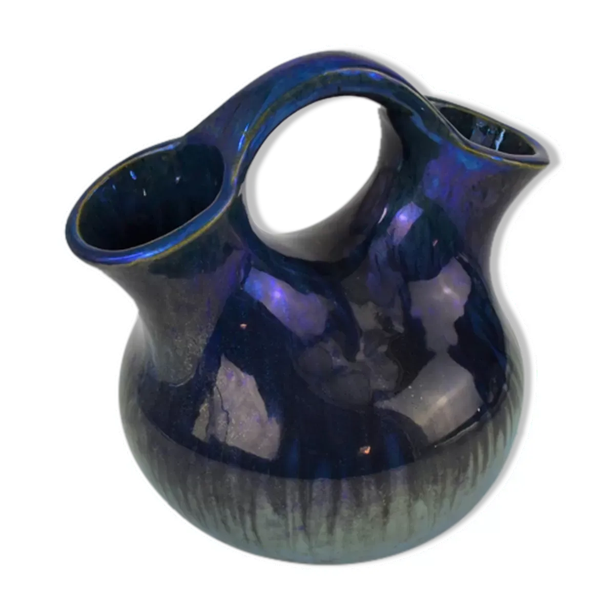 Vase en grès flammés à reflets métalliques de la S.A.P.C. de Rambervillers