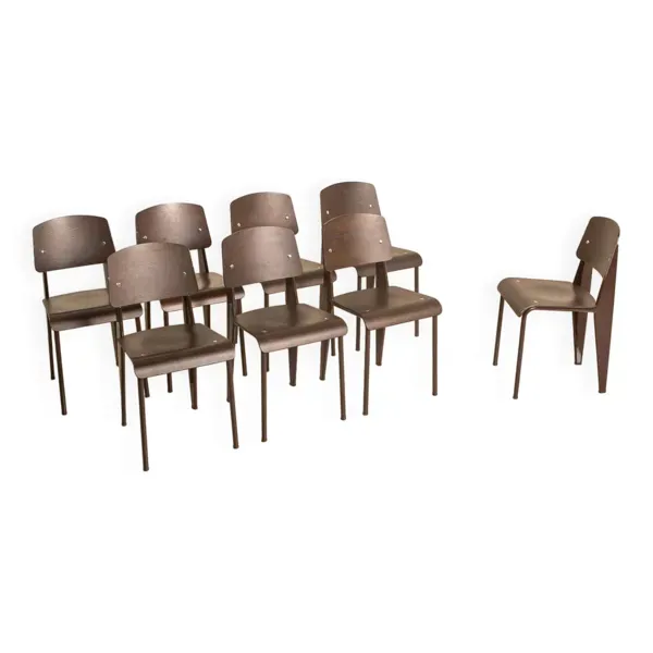 Ensemble de 8 chaises ''Standard'' par Jean Prouvé pour Vitra 00's