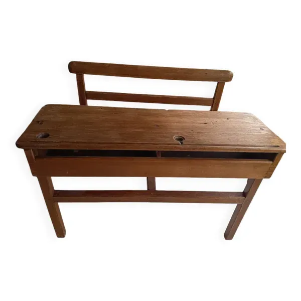 Bureau écolier 2 places avec banc