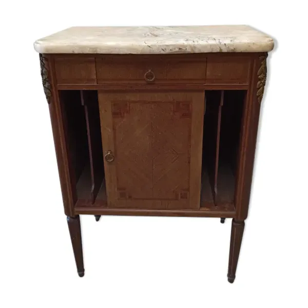 Meuble d'entre deux dessus marbre style Louis XVI