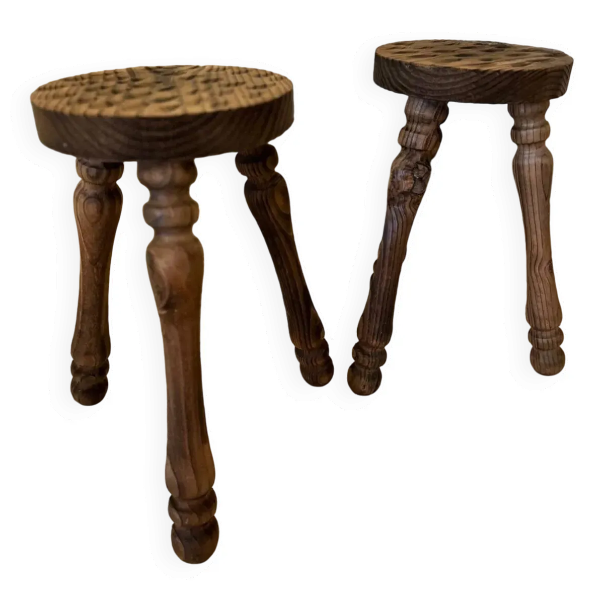 Duo tabourets tripodes
