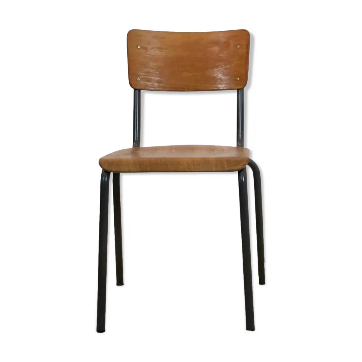 Chaises industrielles en contreplaqué de design néerlandais