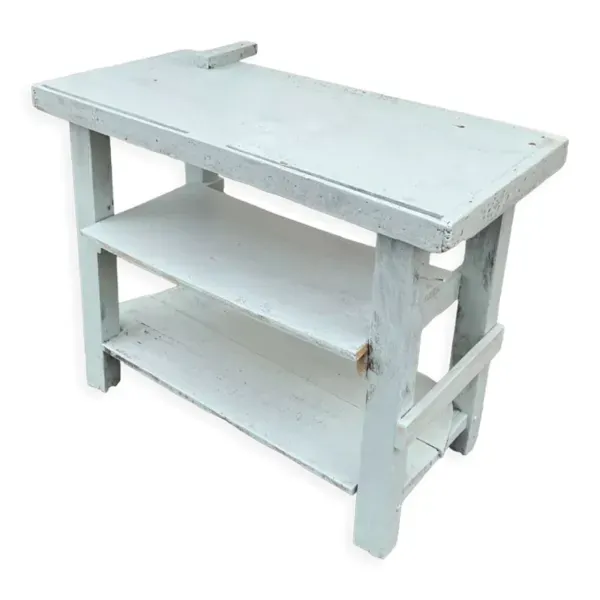 Établi bleu en bois