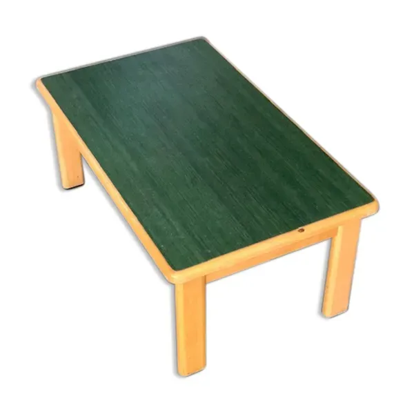 Table basse rectangulaire en bois et mélaminé vert foncé