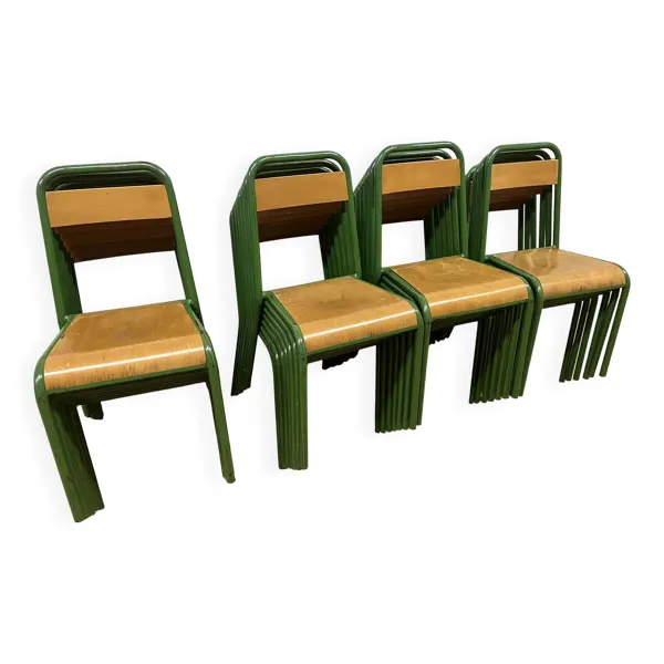 Chaise d'adulte stella d'école en tube et bois