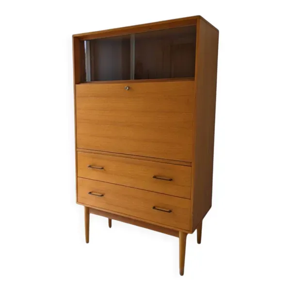 Secrétaire Vintage ''Brissac'' – Chêne Blond & Design Reconstruction – 1