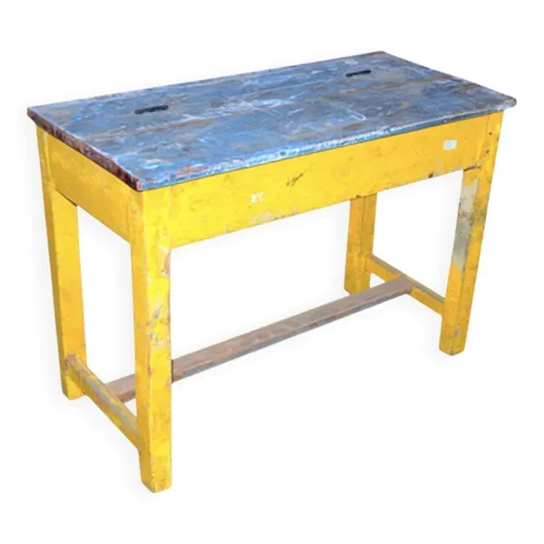 Ancien pupitre d’écolier en teck birman