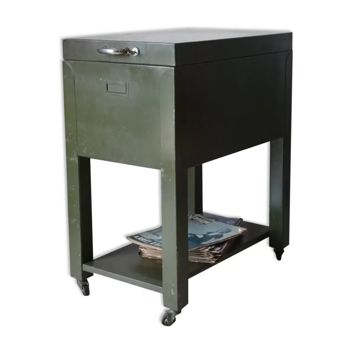 Caisson à roulette industriel vintage